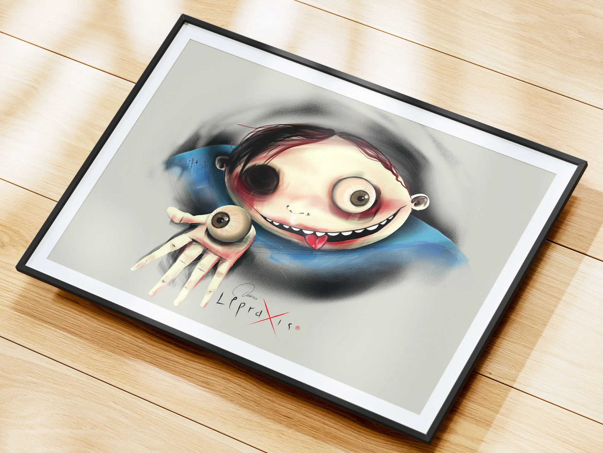 Cartel ilustrado de personaje bajo el alias LepraXis